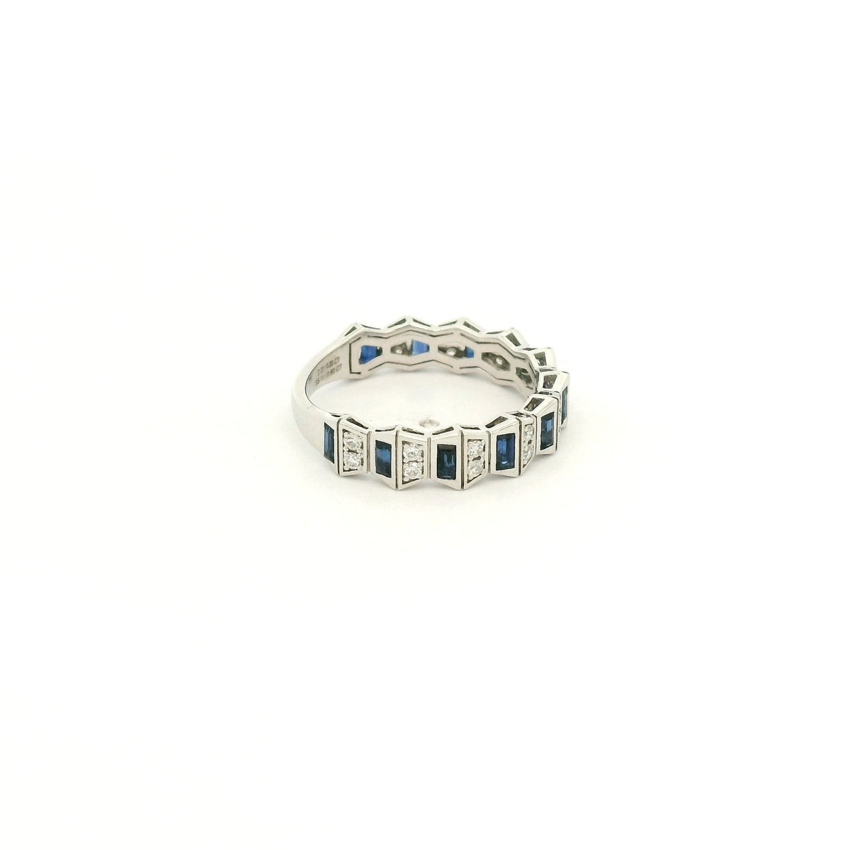 Geometric Design Sapphire & DIamond Band - Forever Rox Fine Jewelry