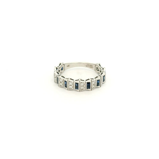Geometric Design Sapphire & DIamond Band - Forever Rox Fine Jewelry
