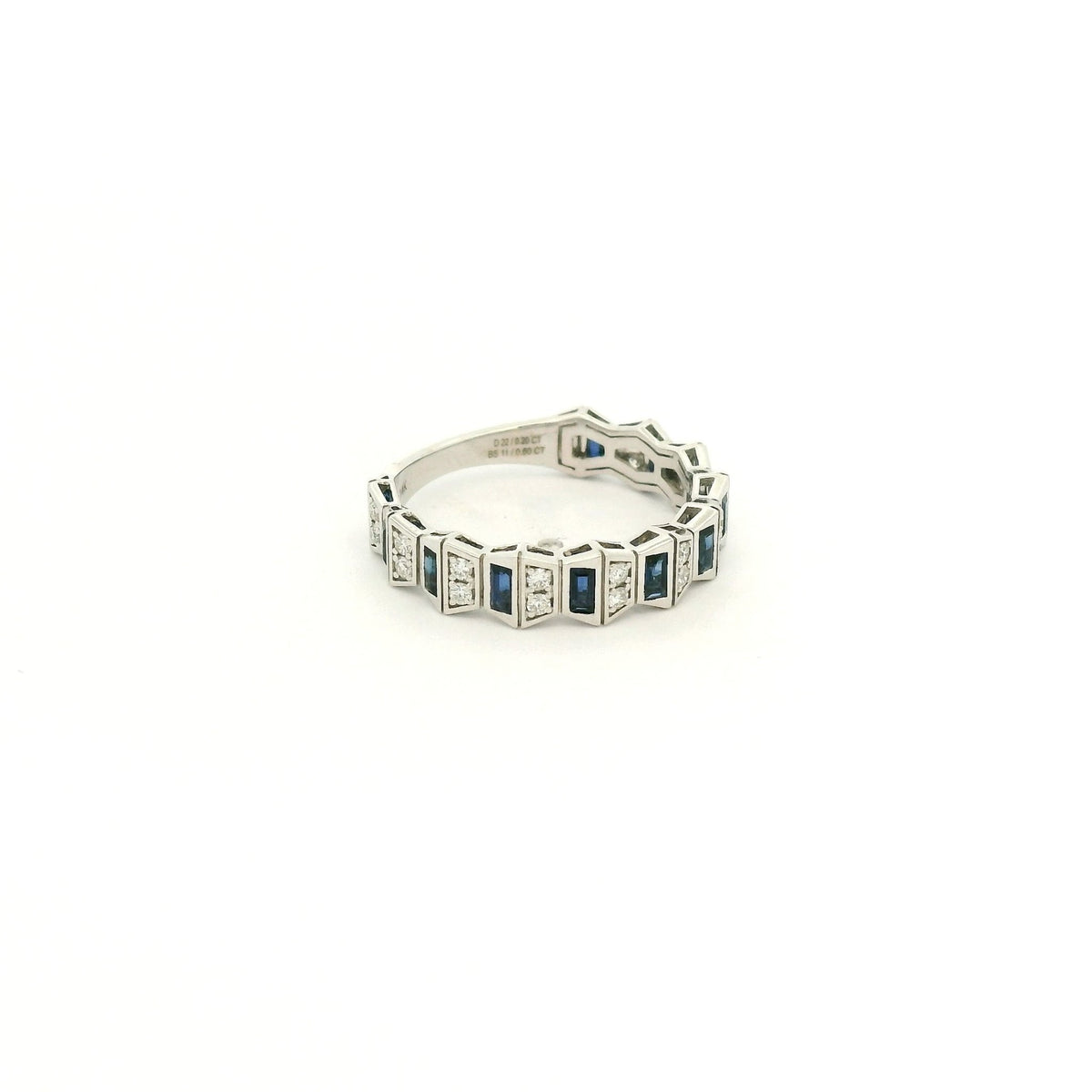 Geometric Design Sapphire & DIamond Band - Forever Rox Fine Jewelry