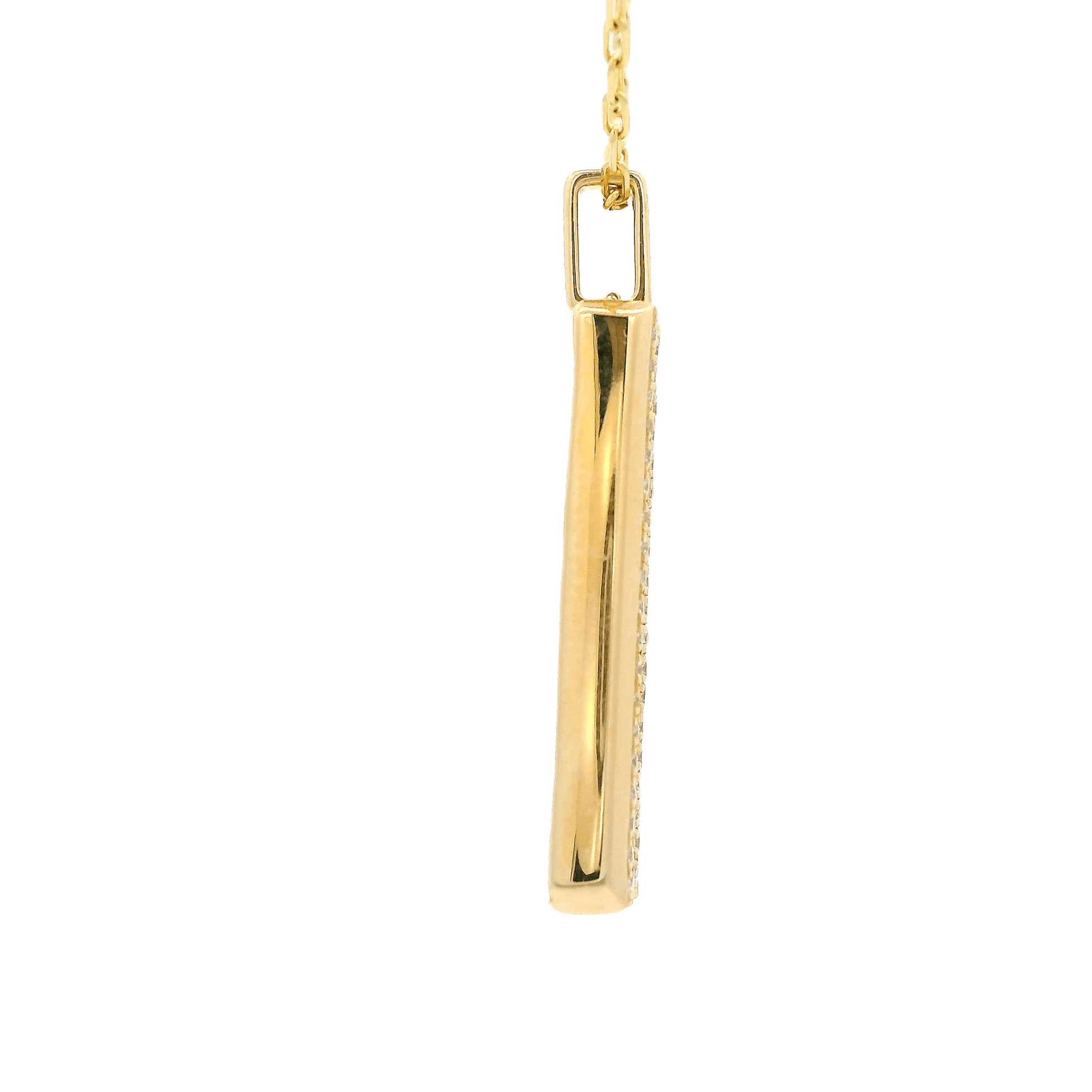 Gold & Diamond Bar Pendant - Forever Rox
