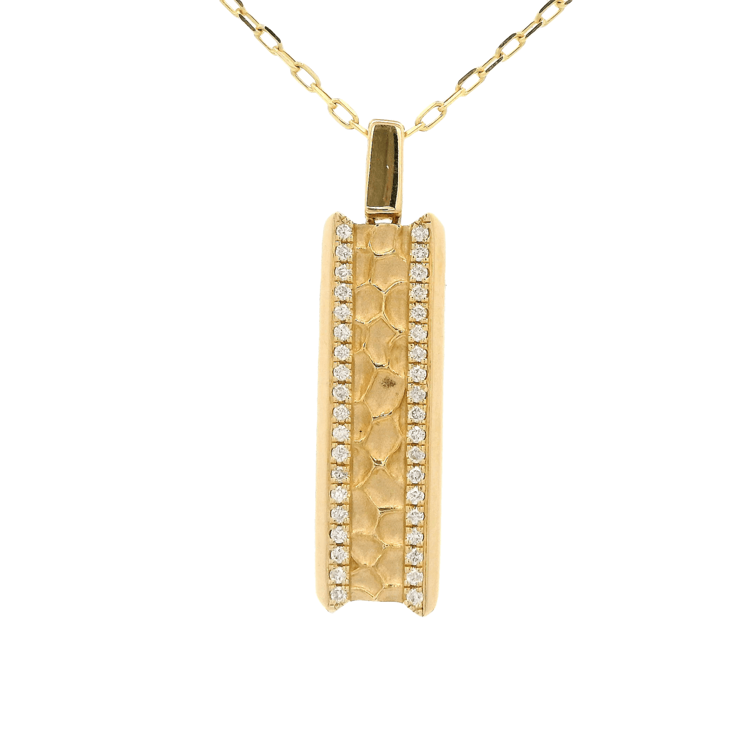 Gold & Diamond Bar Pendant - Forever Rox