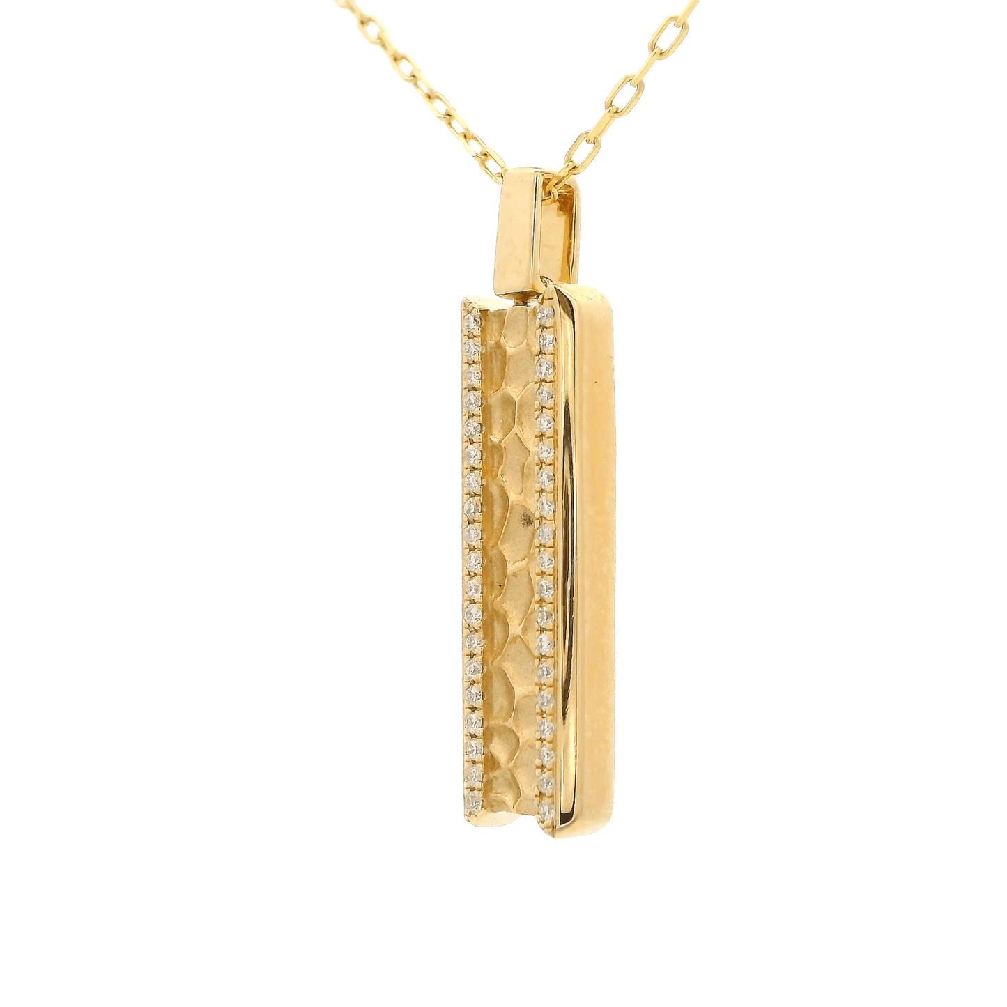 Gold & Diamond Bar Pendant - Forever Rox