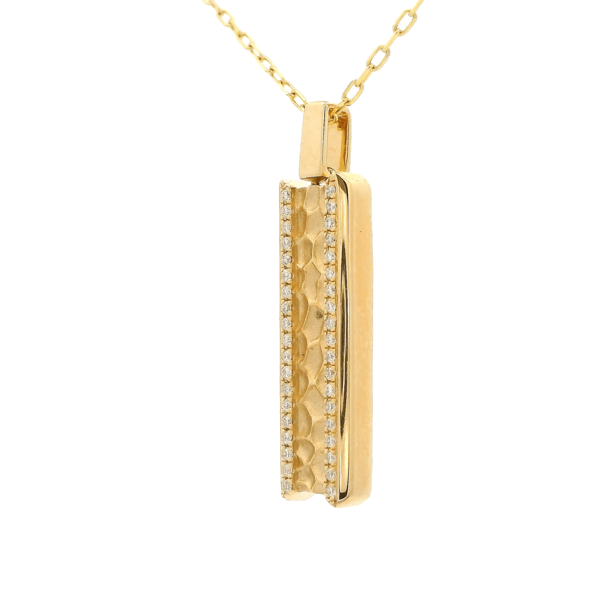 Gold & Diamond Bar Pendant - Forever Rox