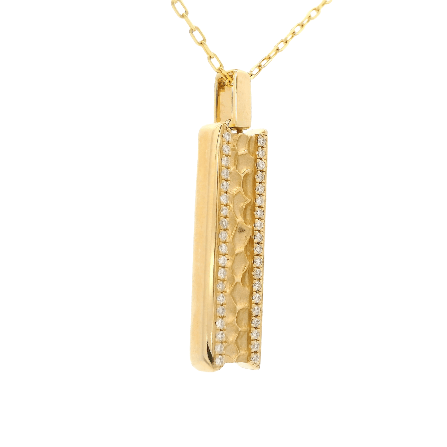 Gold & Diamond Bar Pendant - Forever Rox