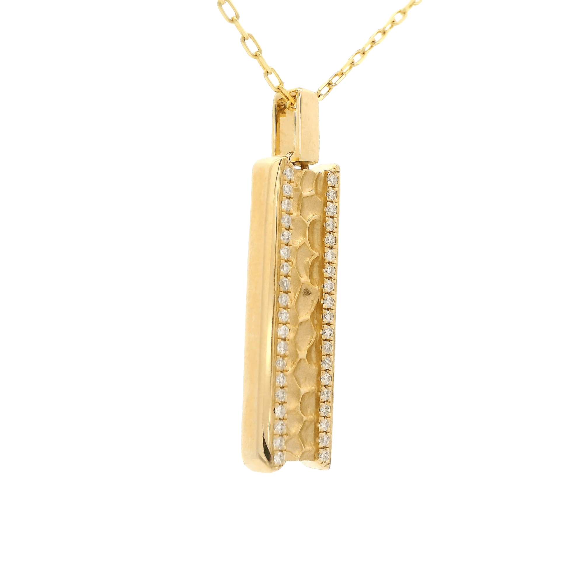 Gold & Diamond Bar Pendant - Forever Rox