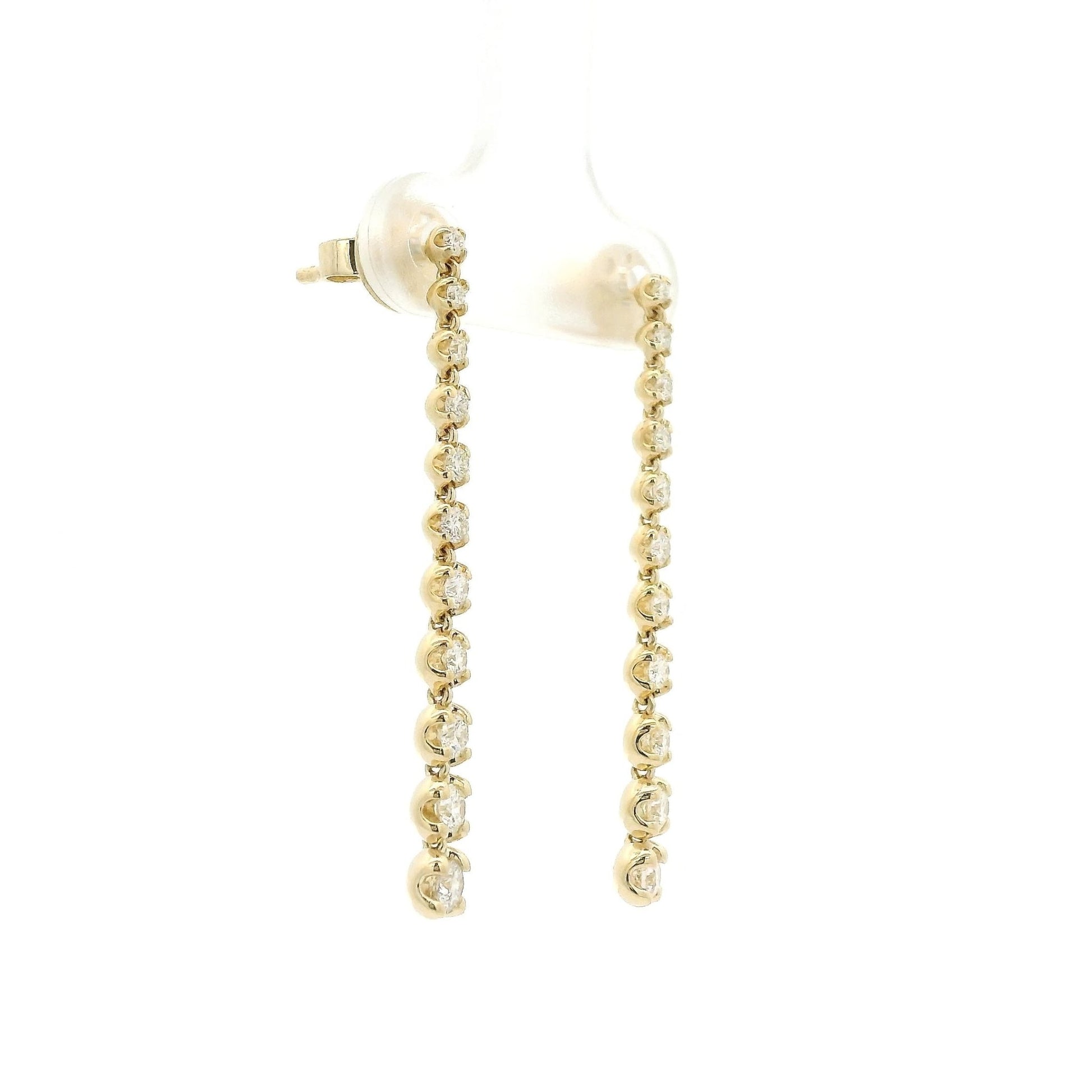Graduating Size Round Cut DIamond Dangles - Forever Rox Fine Jewelry