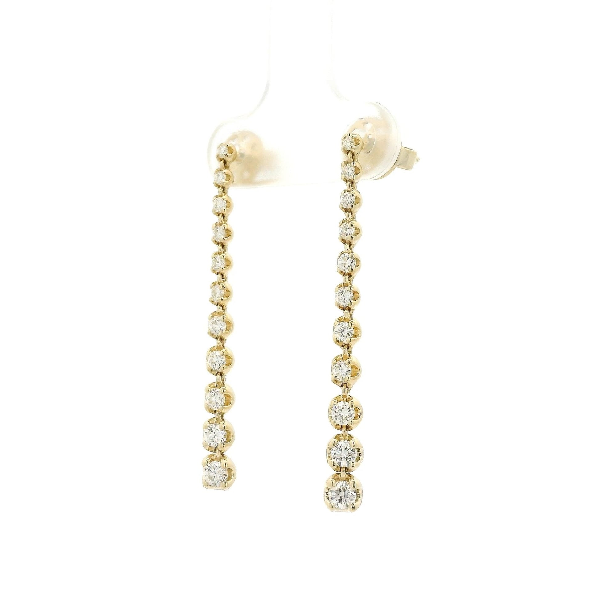 Graduating Size Round Cut DIamond Dangles - Forever Rox Fine Jewelry