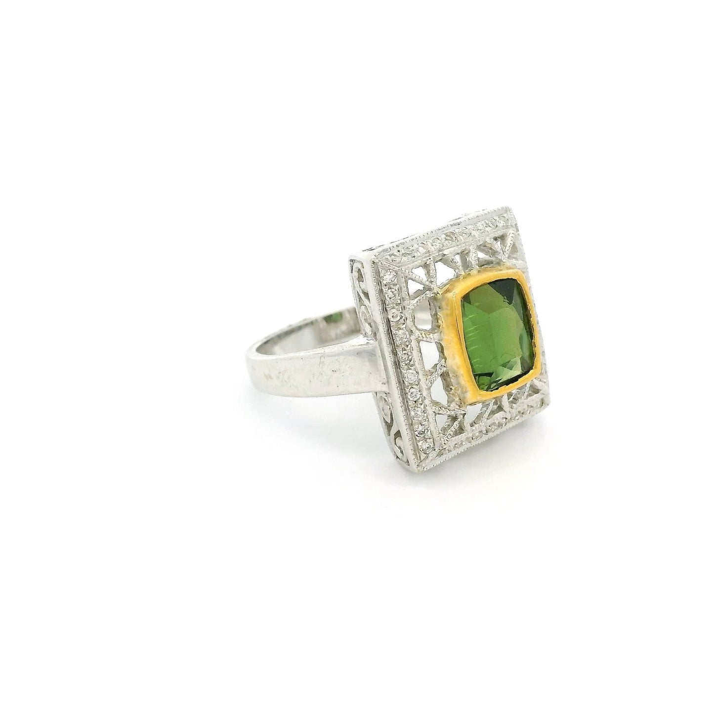 Green Tourmaline & Diamond Ring - Forever Rox Fine Jewelry