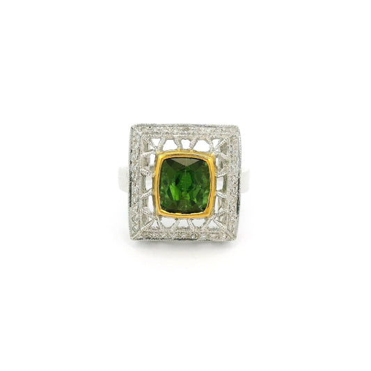 Green Tourmaline & Diamond Ring - Forever Rox Fine Jewelry