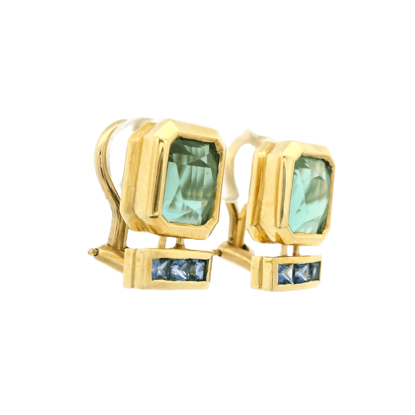 Green Tourmaline & Sapphire Earrings - Forever Rox