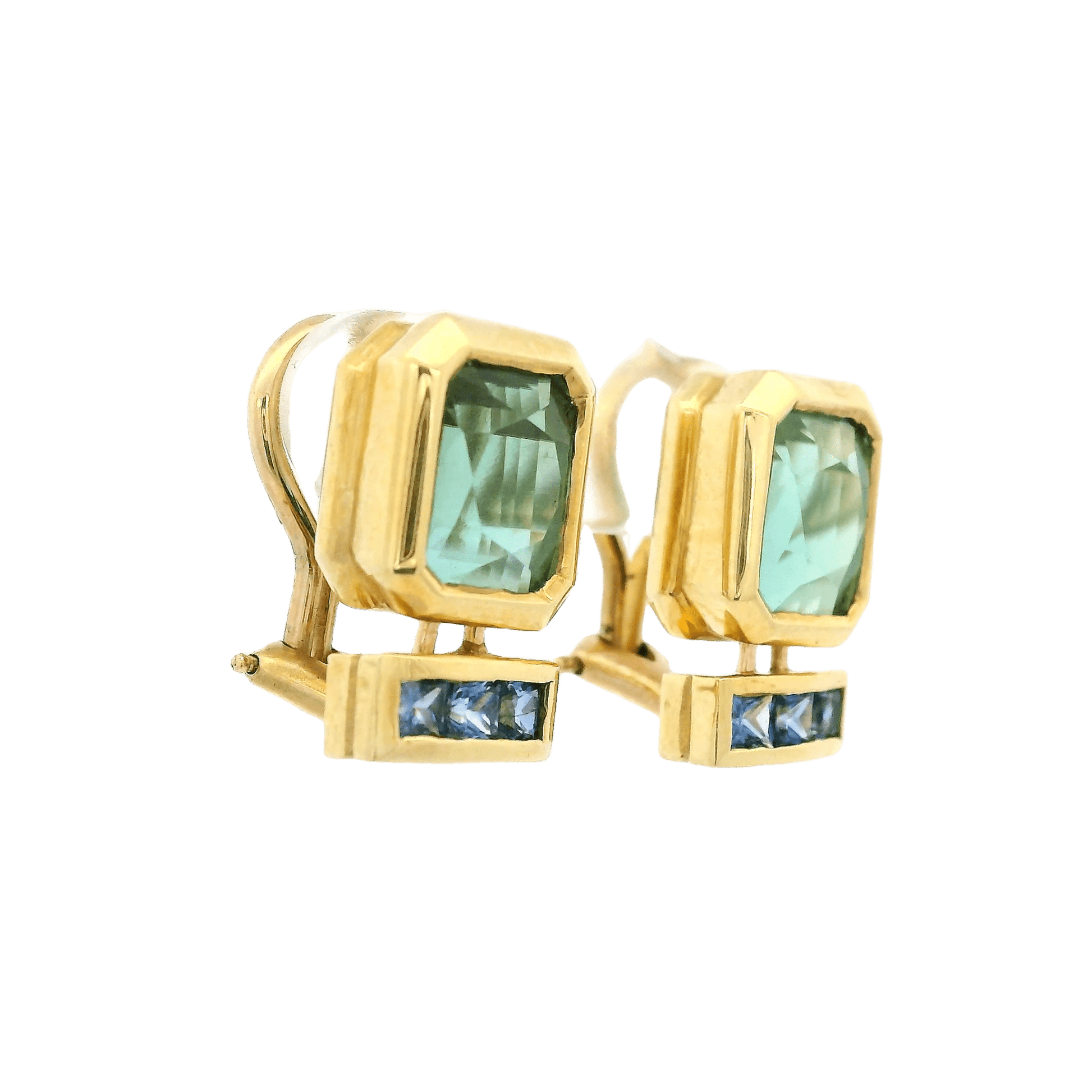 Green Tourmaline & Sapphire Earrings - Forever Rox