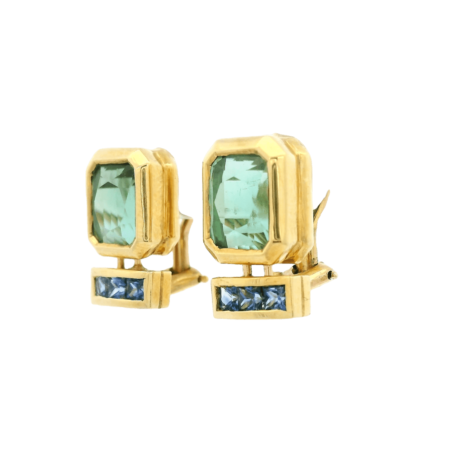 Green Tourmaline & Sapphire Earrings - Forever Rox