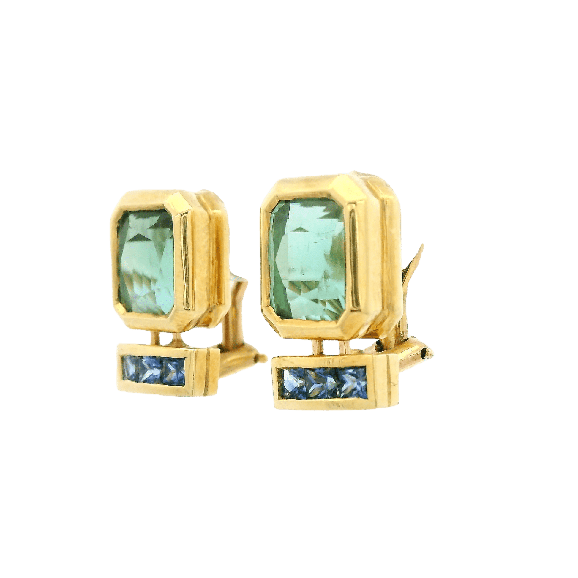 Green Tourmaline & Sapphire Earrings - Forever Rox