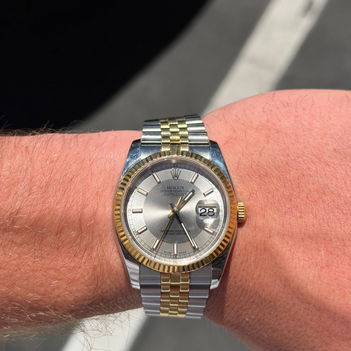 Grey/Silver Tuxedo Dial Rolex Datejust Two Tone - Forever Rox Fine Jewelry