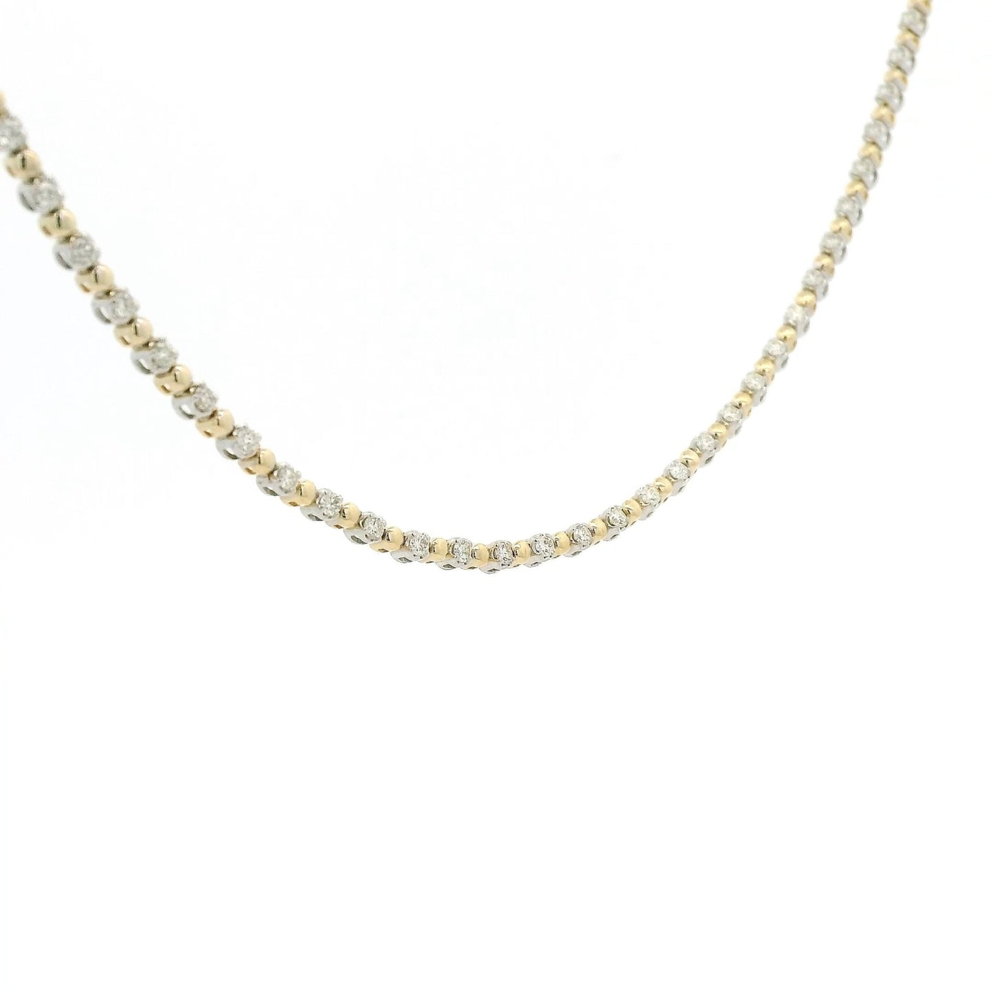 Half Diamond & Bead, Half Paperclip Chain Necklace - Forever Rox