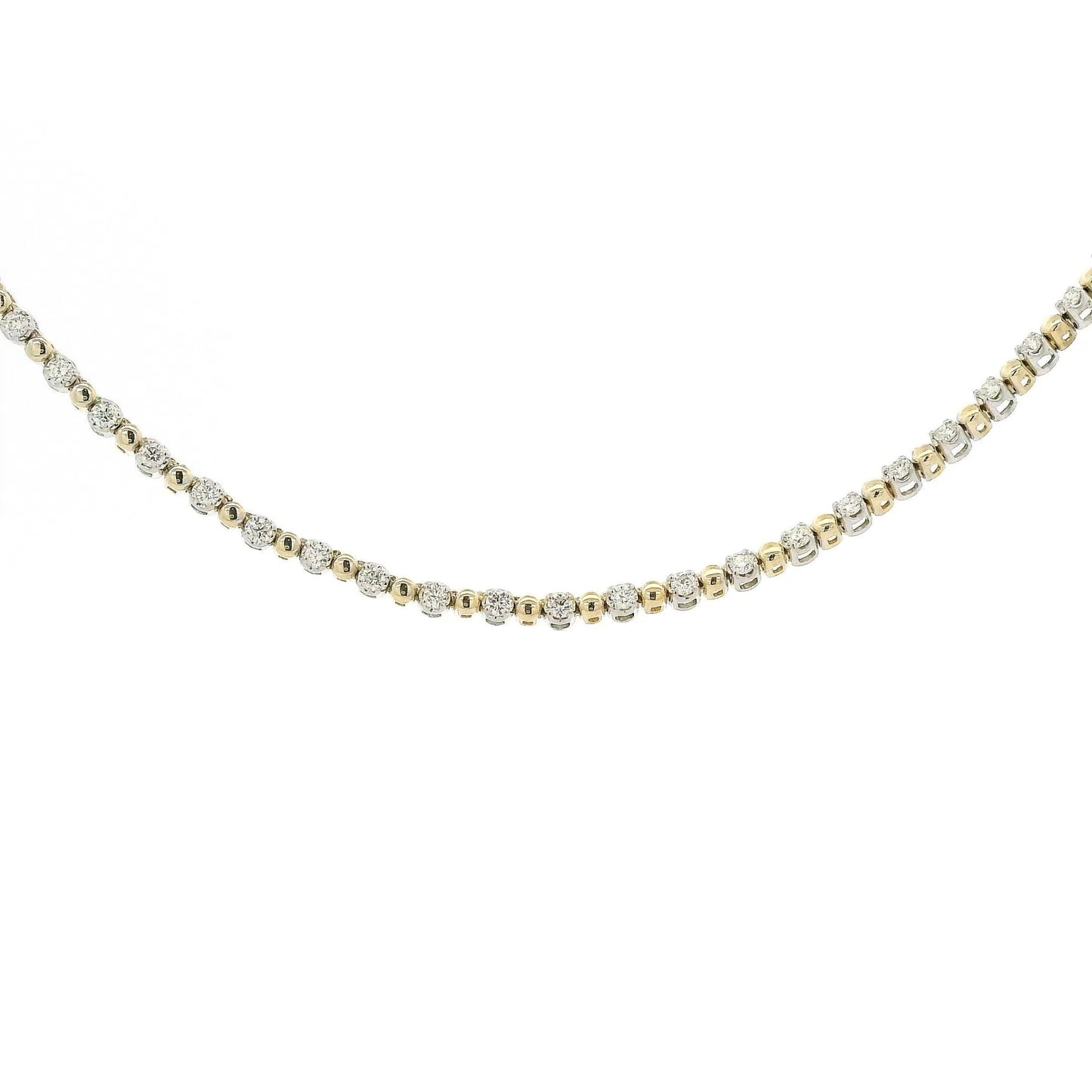 Half Diamond & Bead, Half Paperclip Chain Necklace - Forever Rox