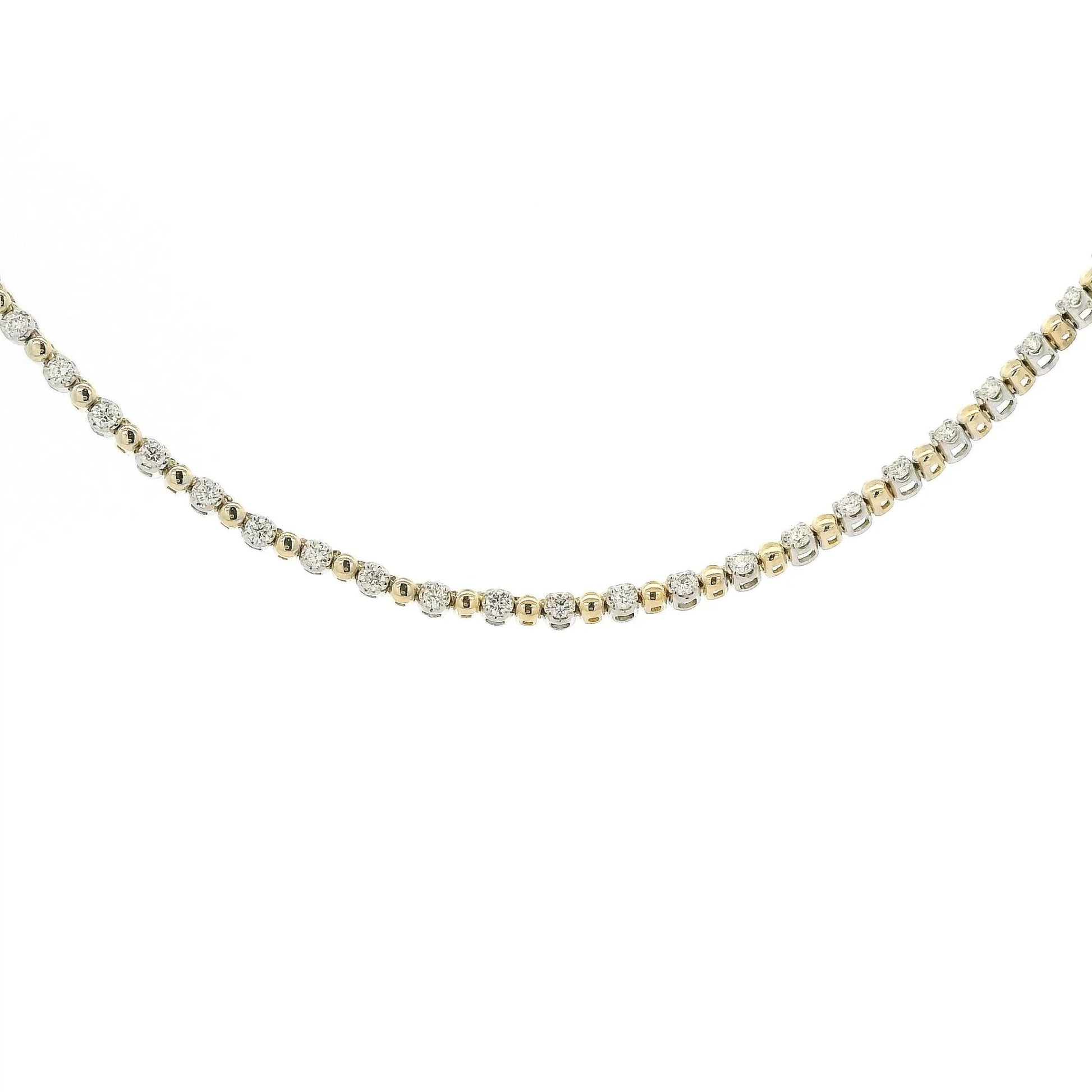 Half Diamond & Bead, Half Paperclip Chain Necklace - Forever Rox