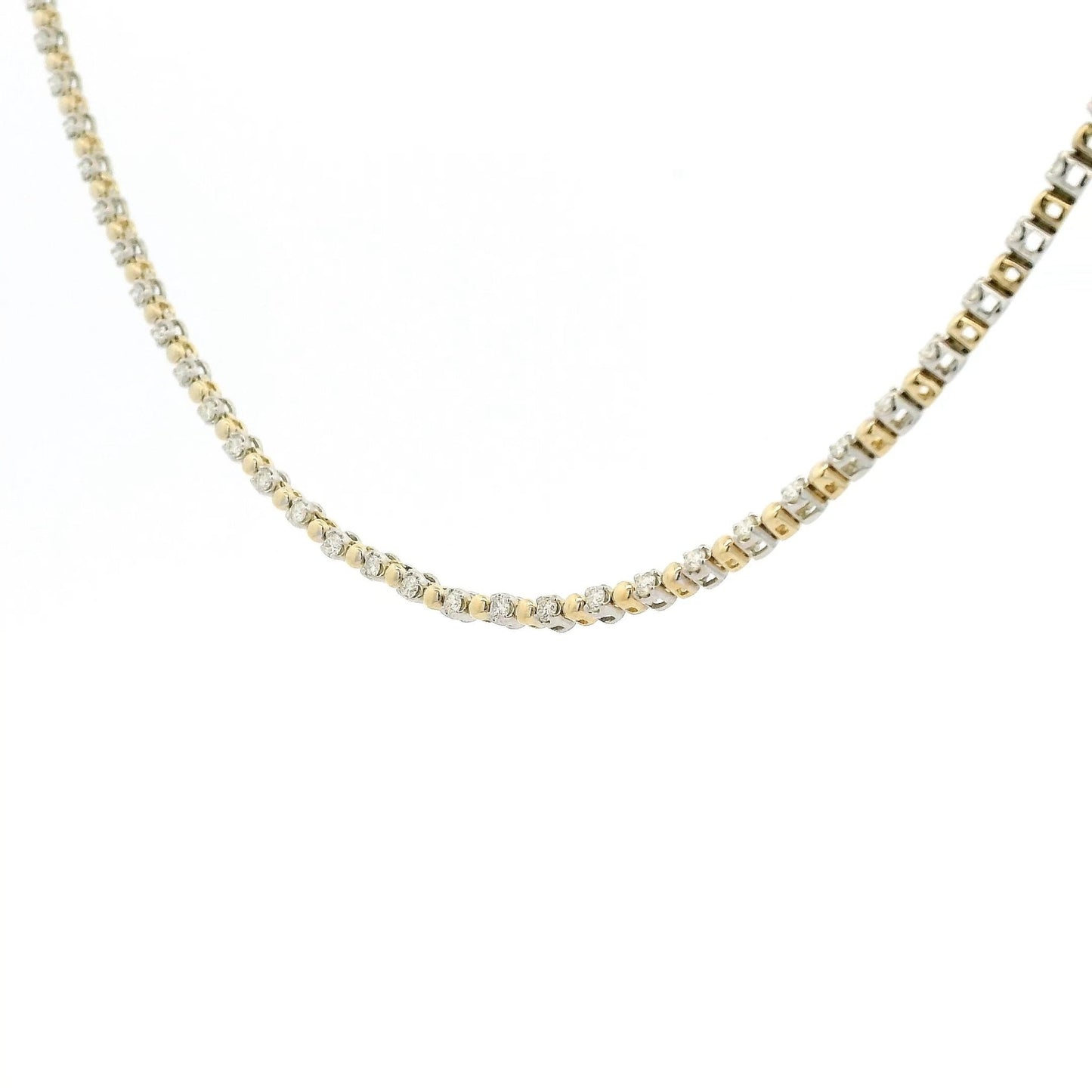 Half Diamond & Bead, Half Paperclip Chain Necklace - Forever Rox