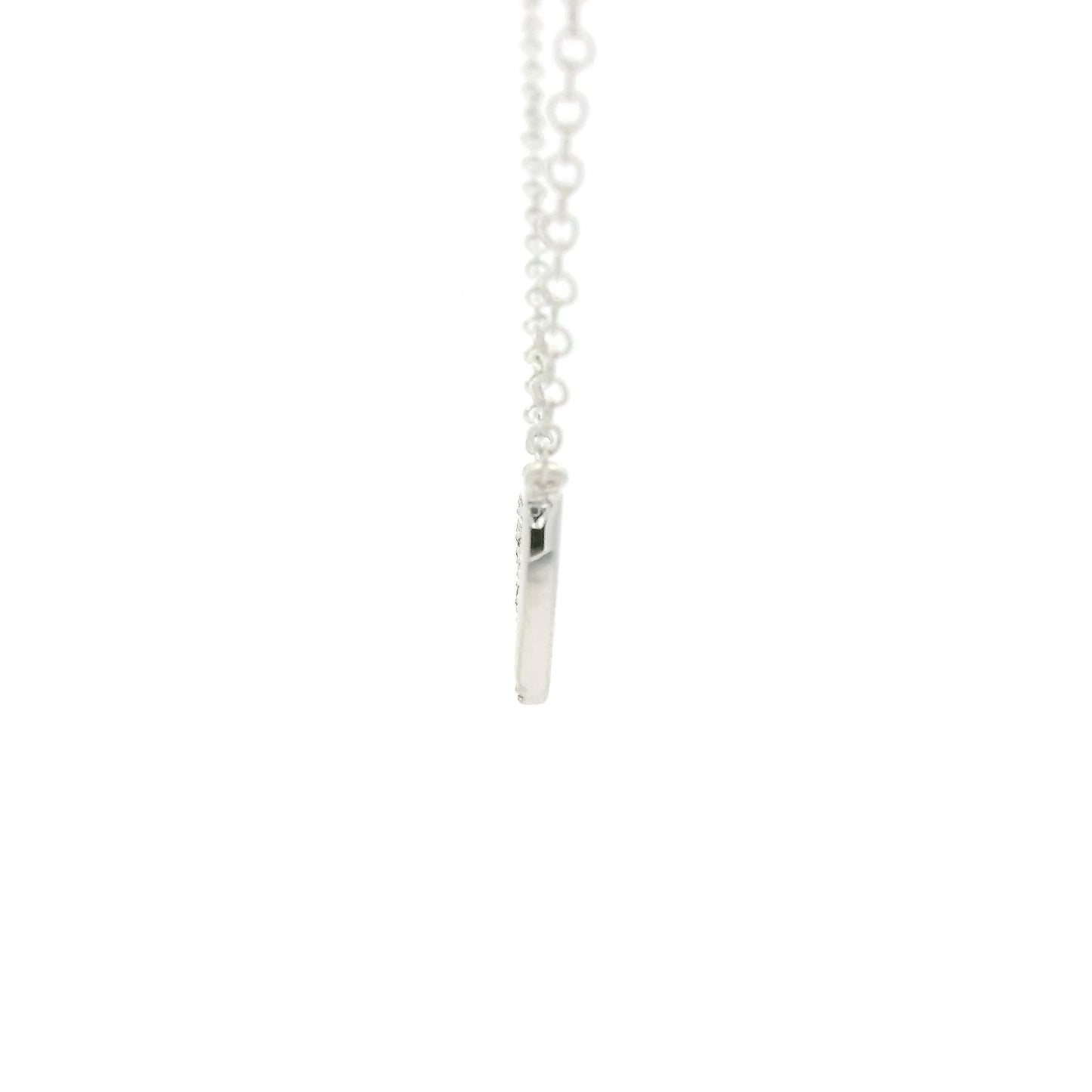 Half Diamond Set Triangle Pendant - Forever Rox Fine Jewelry