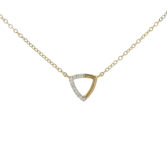 Half Diamond Set Triangle Pendant - Forever Rox Fine Jewelry