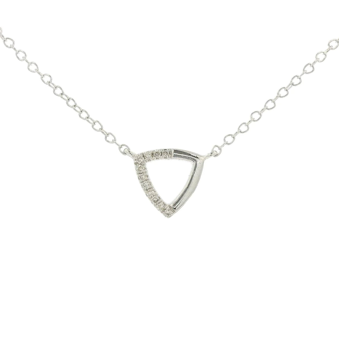 Half Diamond Set Triangle Pendant - Forever Rox Fine Jewelry
