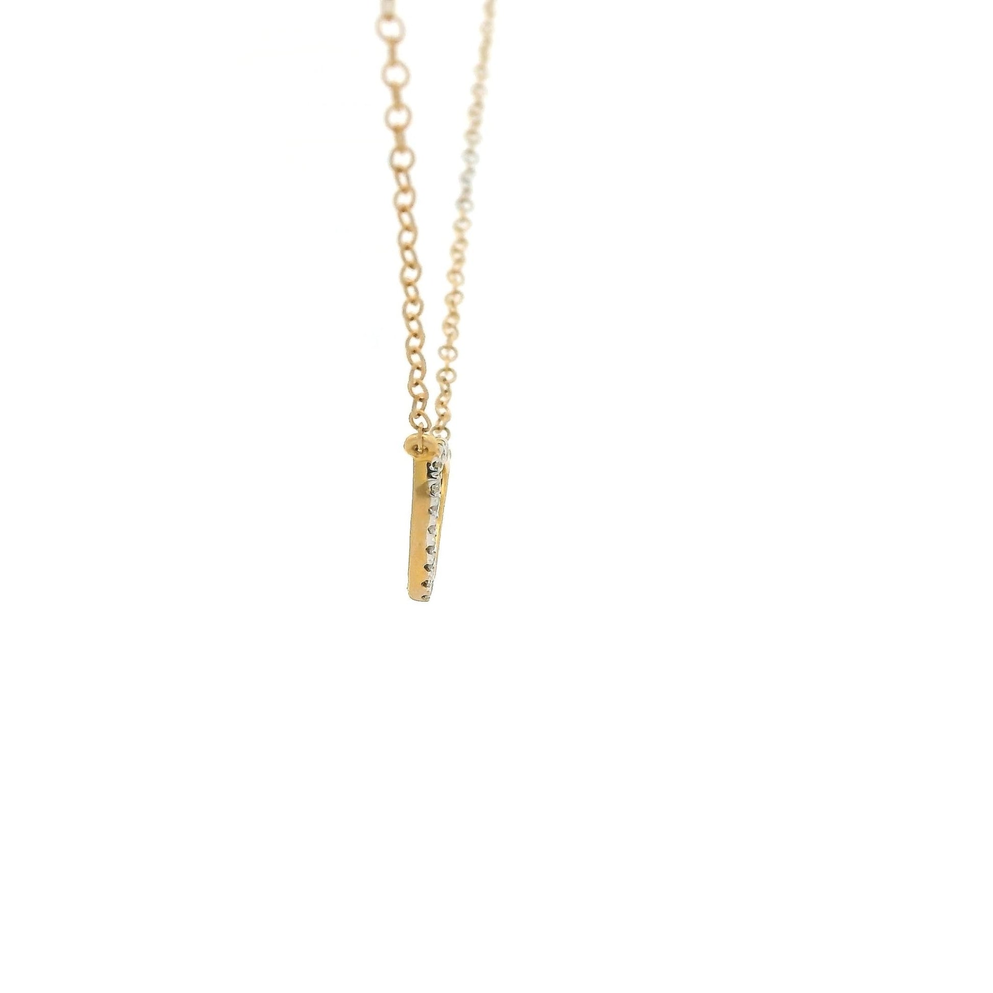Half Diamond Set Triangle Pendant - Forever Rox Fine Jewelry