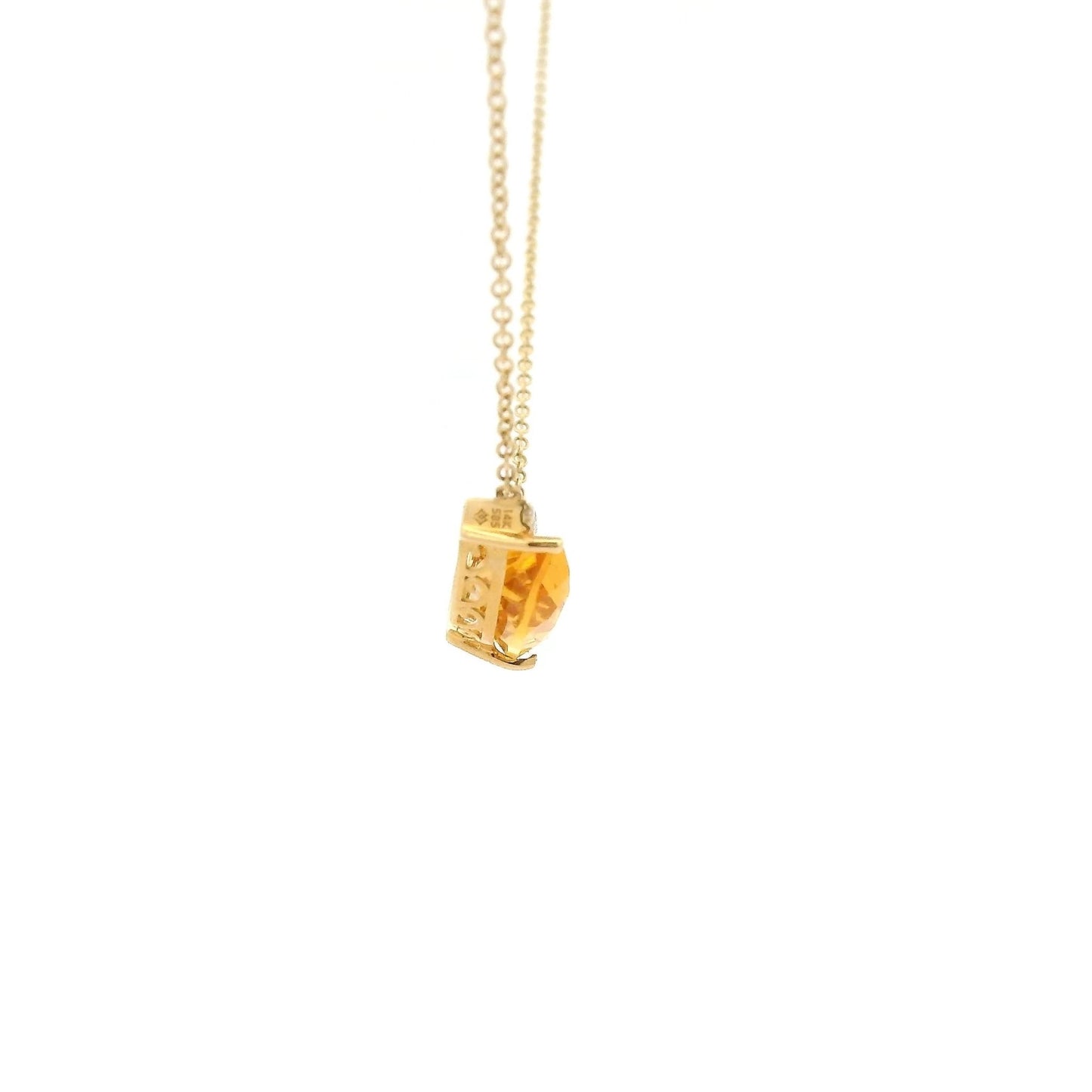 Half Moon Cut Citrine & Diamond Bar Pendant - Forever Rox Fine Jewelry