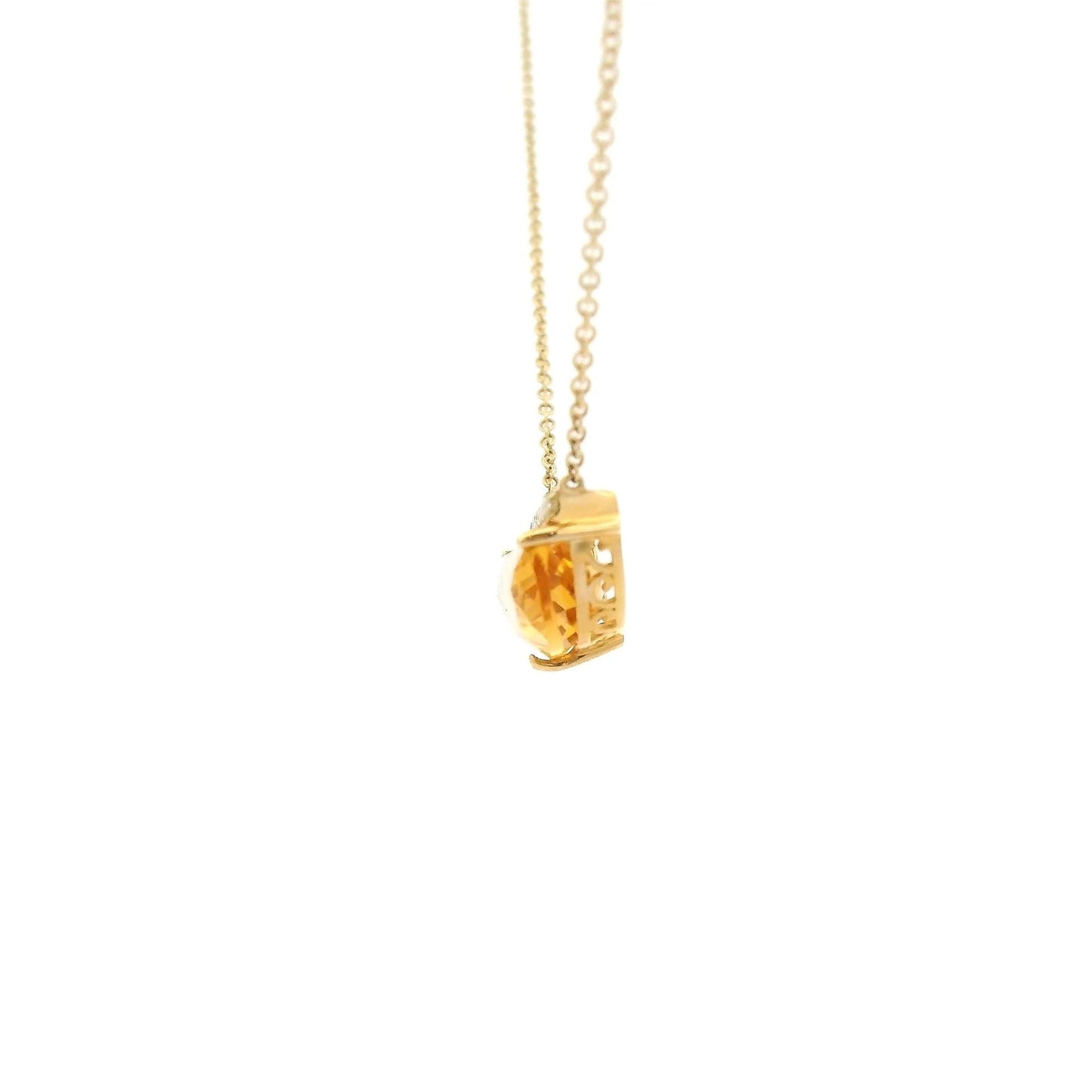 Half Moon Cut Citrine & Diamond Bar Pendant - Forever Rox Fine Jewelry