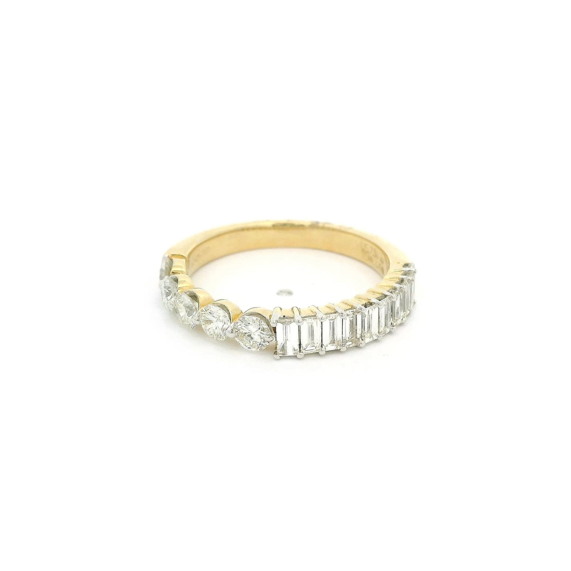 Half Round & Half Baguette Diamond Band - Forever Rox