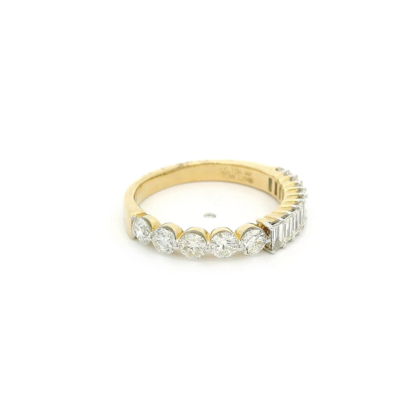 Half Round & Half Baguette Diamond Band - Forever Rox
