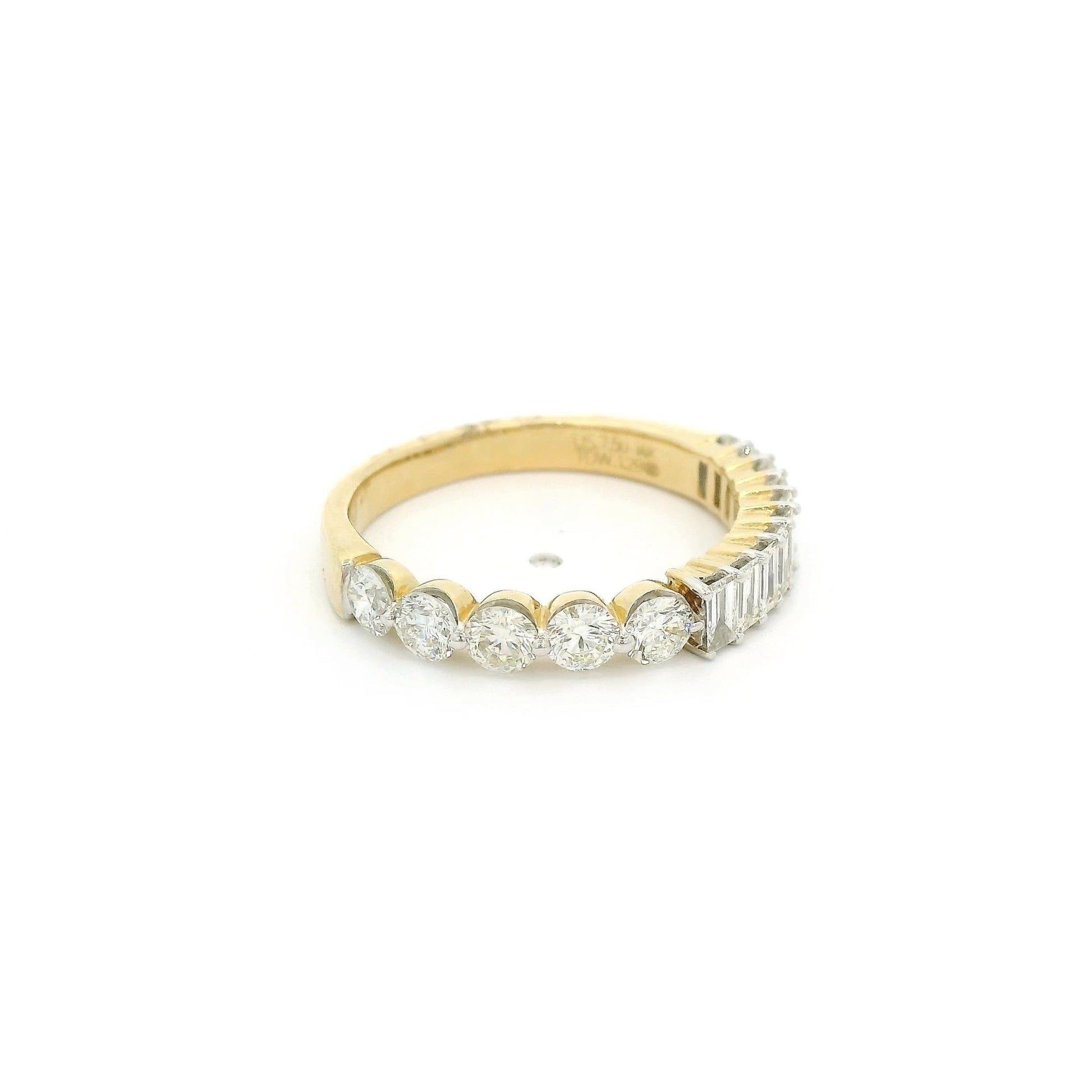 Half Round & Half Baguette Diamond Band - Forever Rox