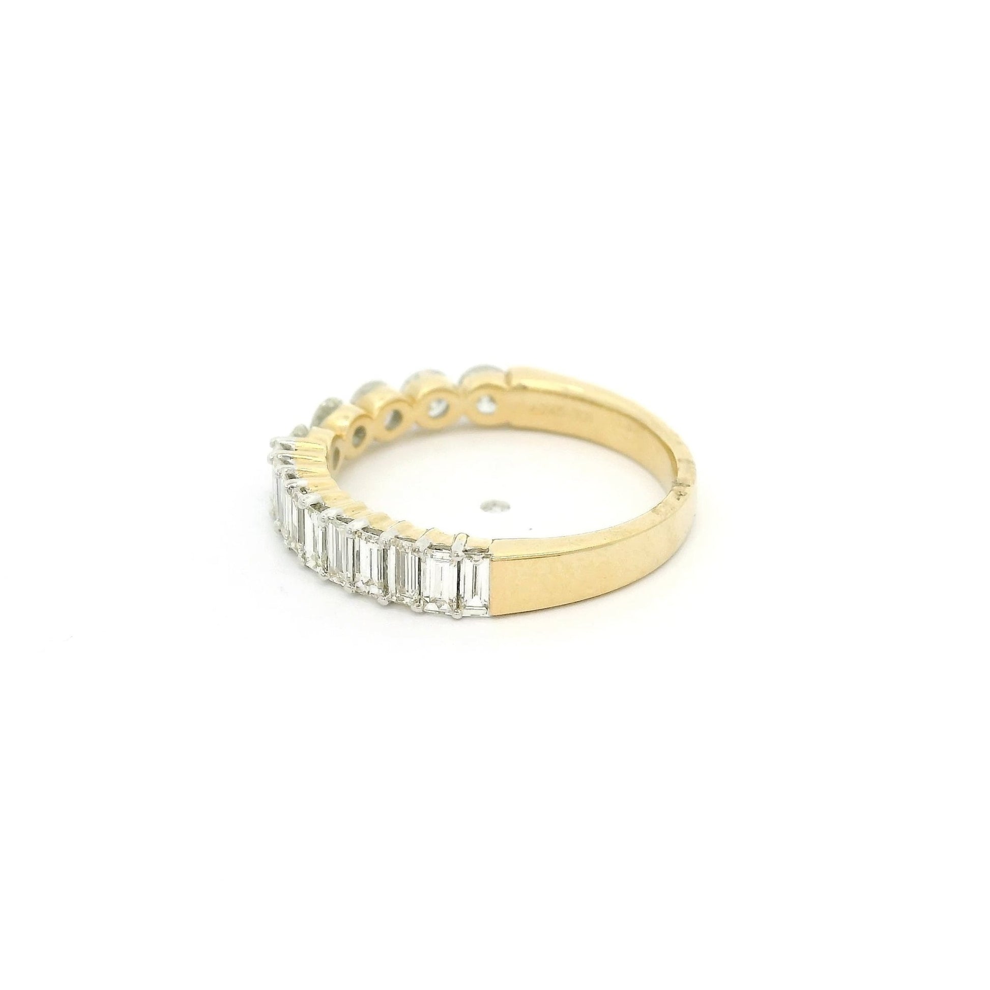 Half Round & Half Baguette Diamond Band - Forever Rox