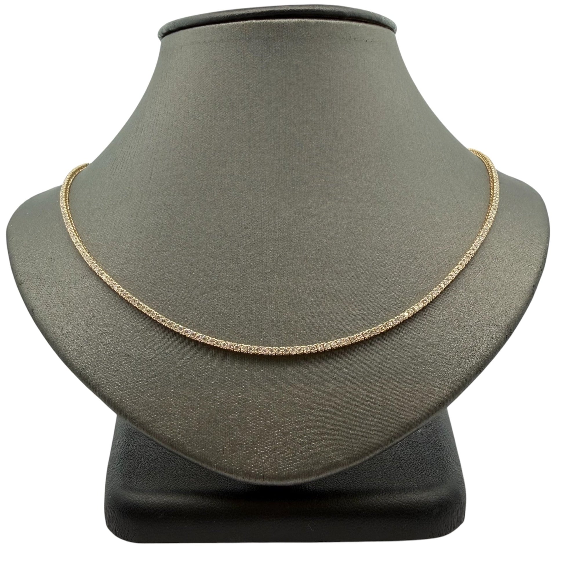 Half Way Around 2.16ctw Diamond tennis Necklace - Forever Rox Fine Jewelry
