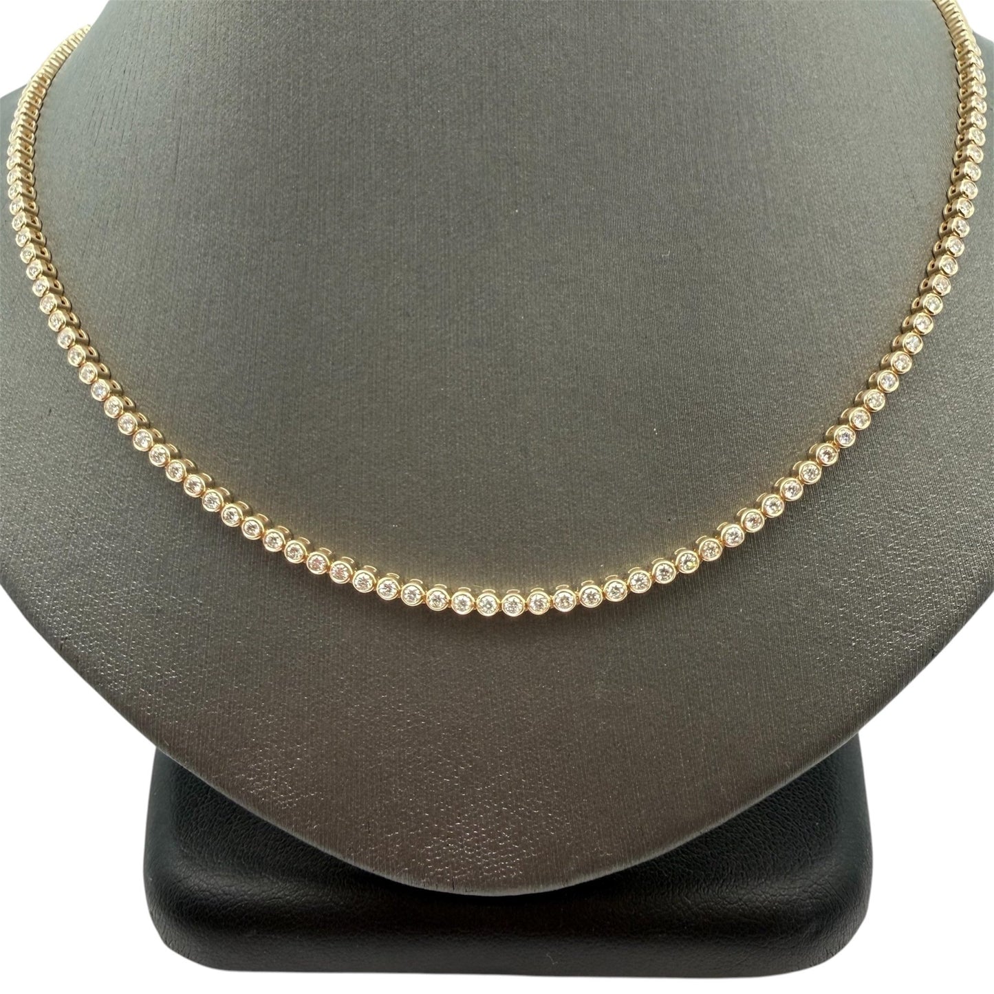 Half Way Around Bezel Set Diamond Tennis Necklace - Forever Rox Fine Jewelry