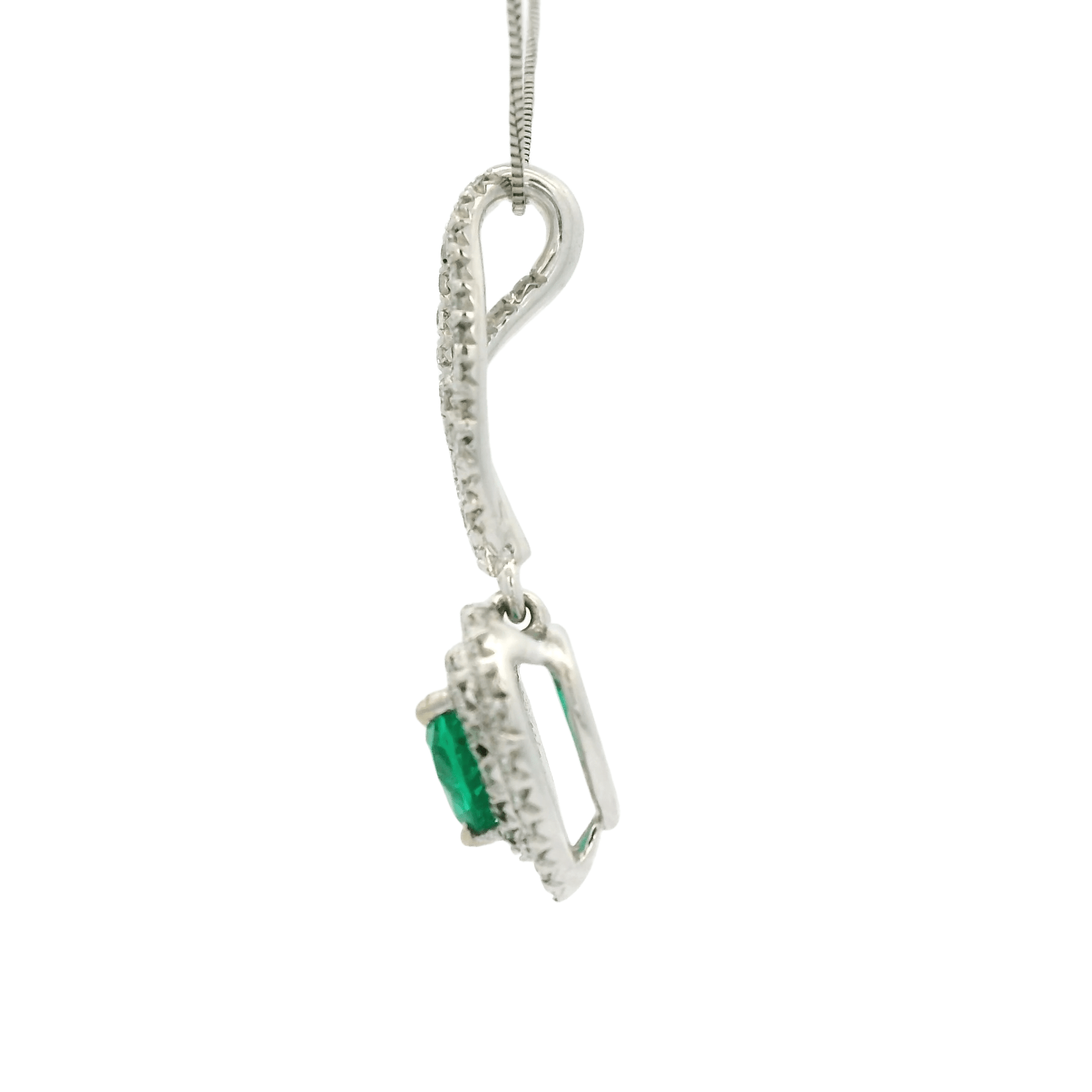 Heart Cut Emerald & Diamond Pendant - Forever Rox