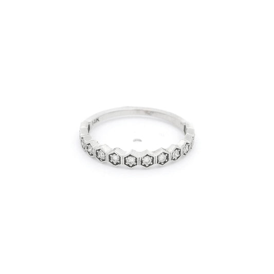 Hexagon Bezel Diamond Band - Forever Rox Fine Jewelry
