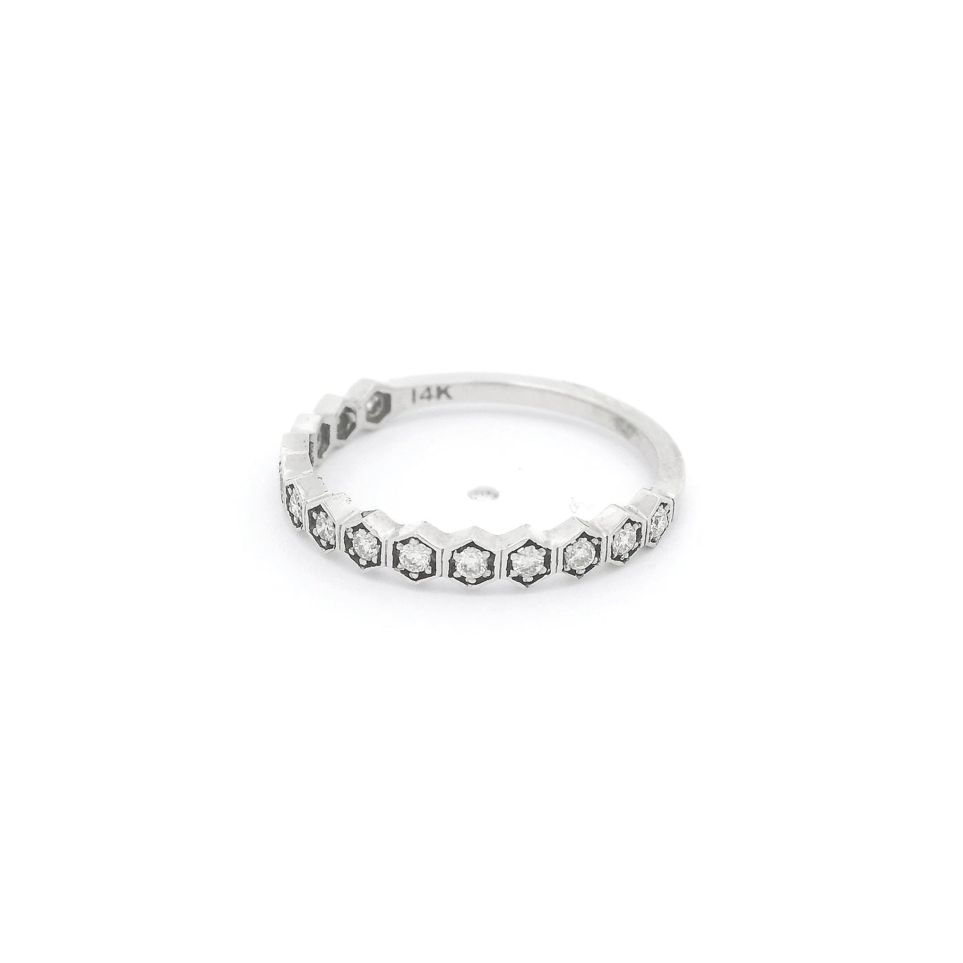 Hexagon Bezel Diamond Band - Forever Rox Fine Jewelry