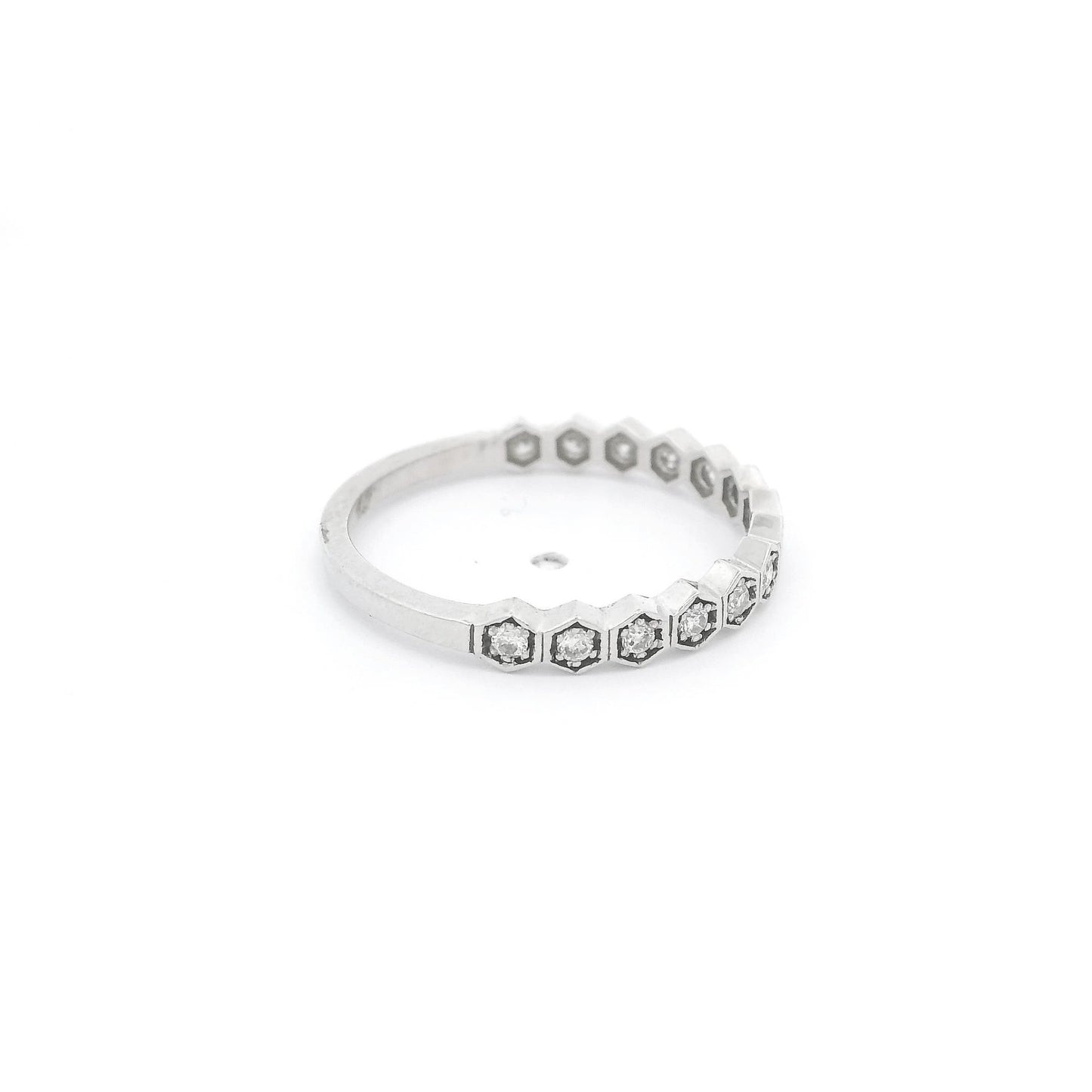 Hexagon Bezel Diamond Band - Forever Rox Fine Jewelry