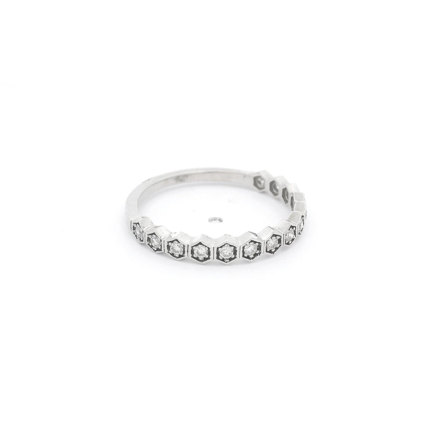 Hexagon Bezel Diamond Band - Forever Rox Fine Jewelry