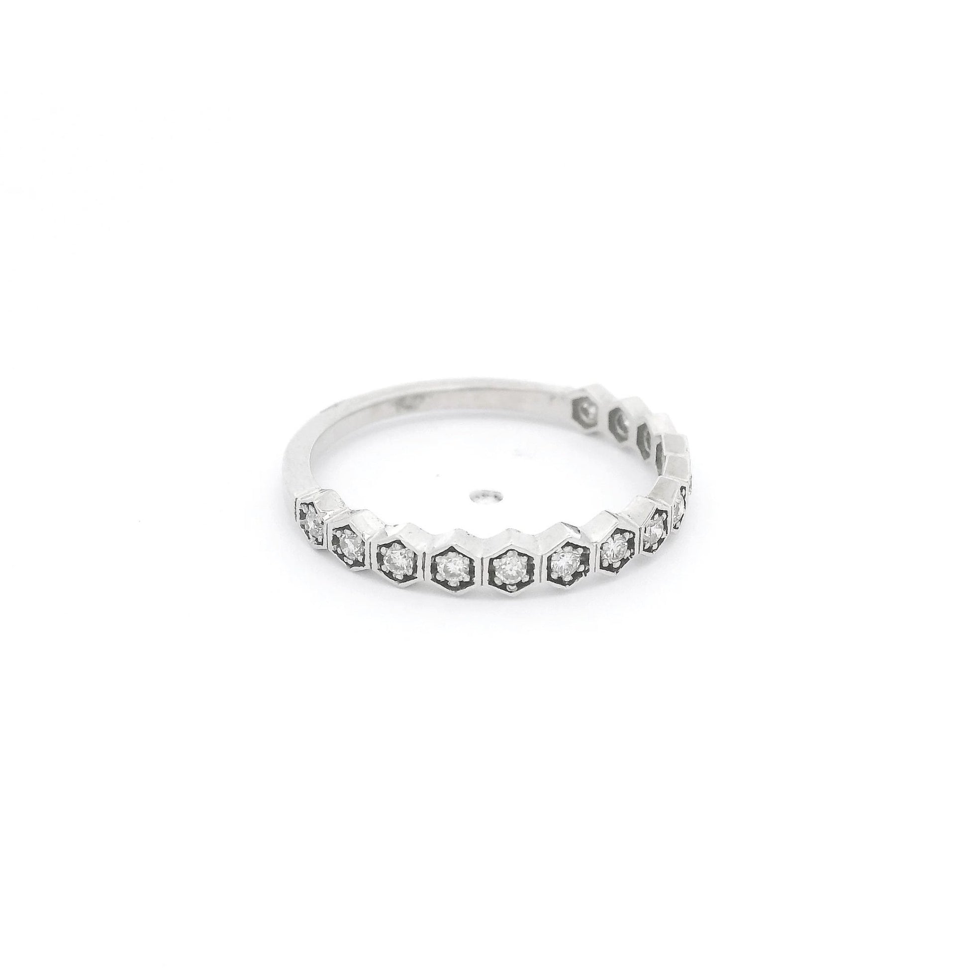 Hexagon Bezel Diamond Band - Forever Rox Fine Jewelry