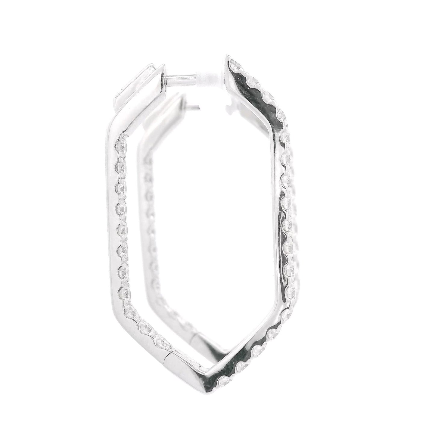 Hexagon Diamond Hoops - Forever Rox