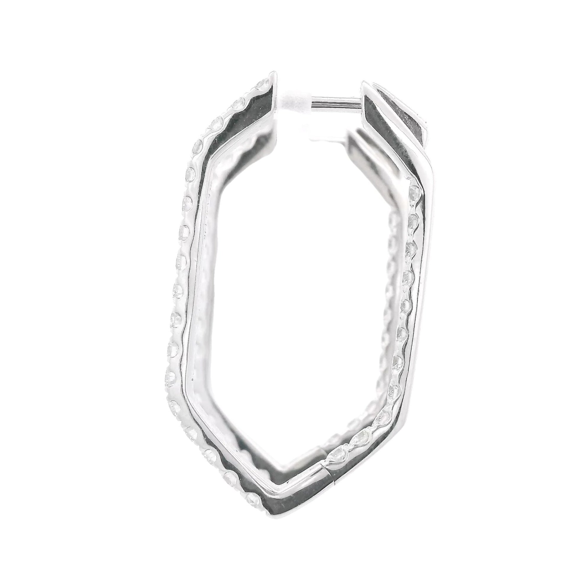 Hexagon Diamond Hoops - Forever Rox
