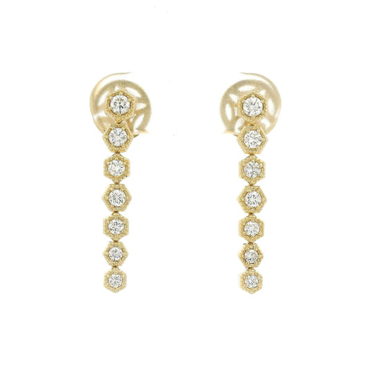 Hexagon Milgrain Bezel Diamond Dangles - Forever Rox