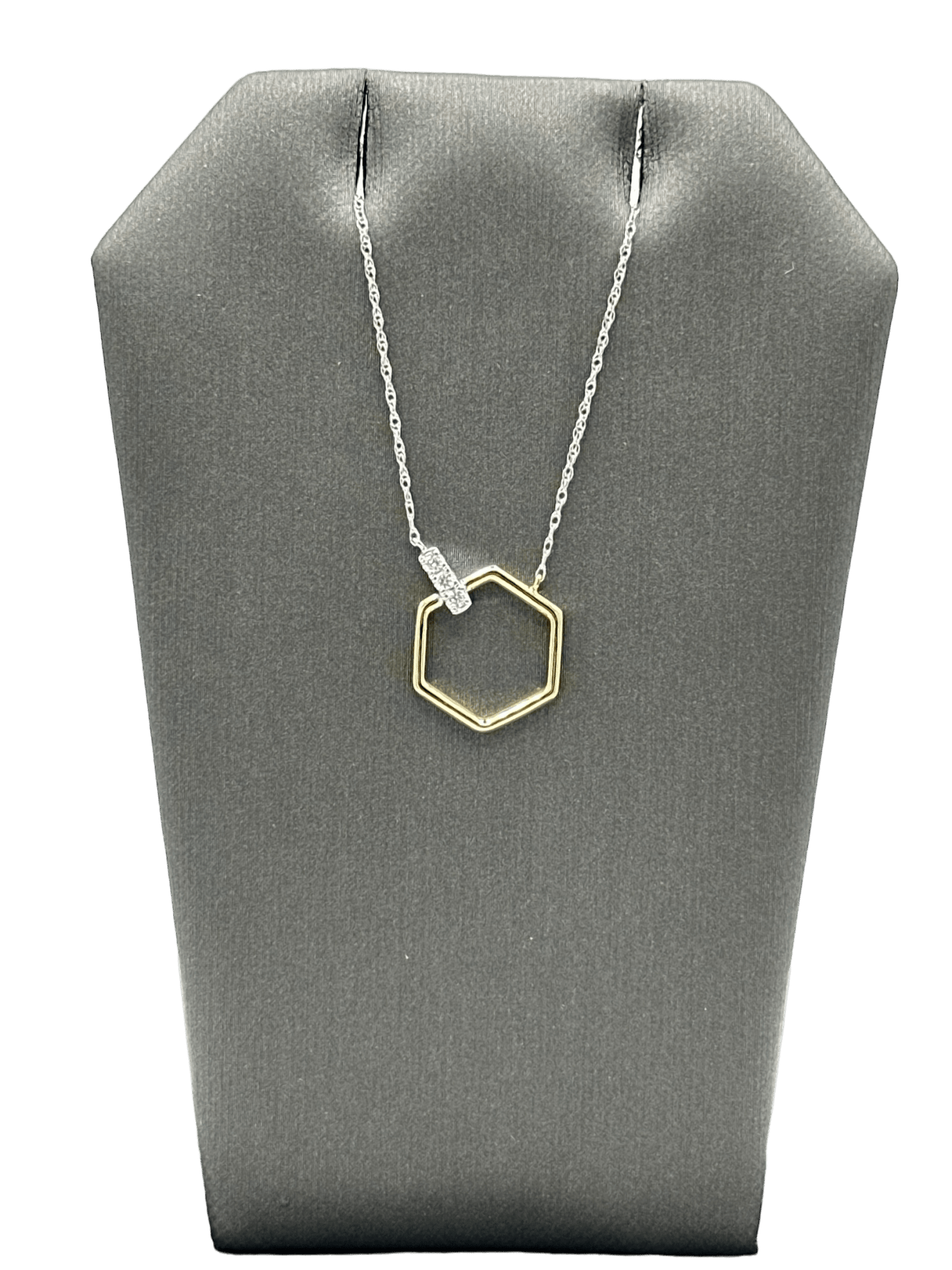 Hexagon Pendant With Diamond Bar - Forever Rox