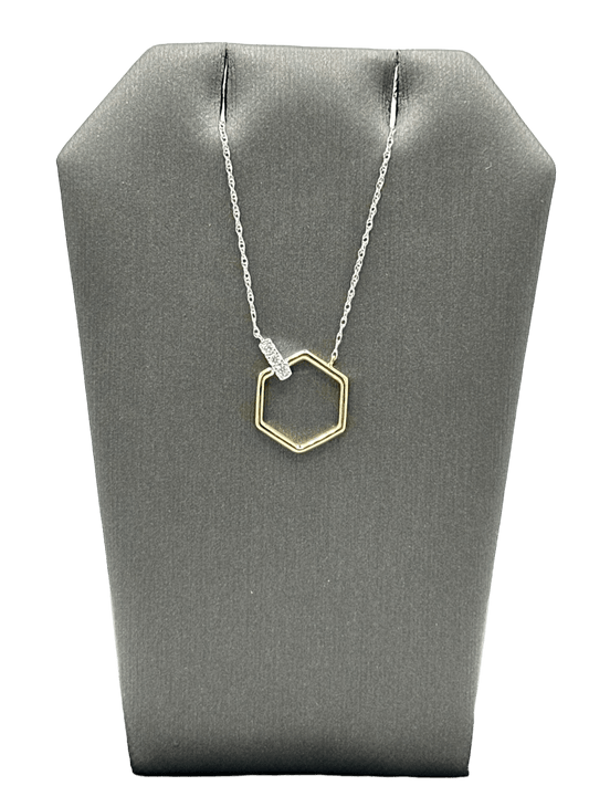 Hexagon Pendant With Diamond Bar - Forever Rox
