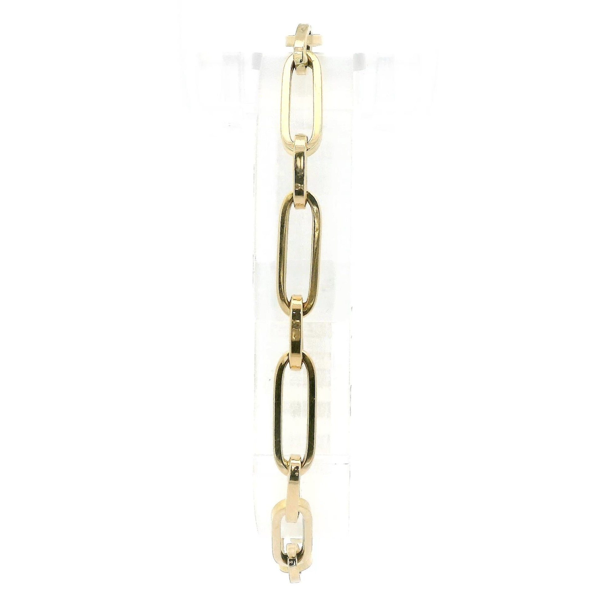 Hollow 14k Yellow Gold Paperclip Link Bracelet - Forever Rox