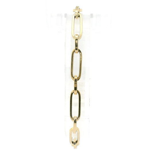 Hollow 14k Yellow Gold Paperclip Link Bracelet - Forever Rox