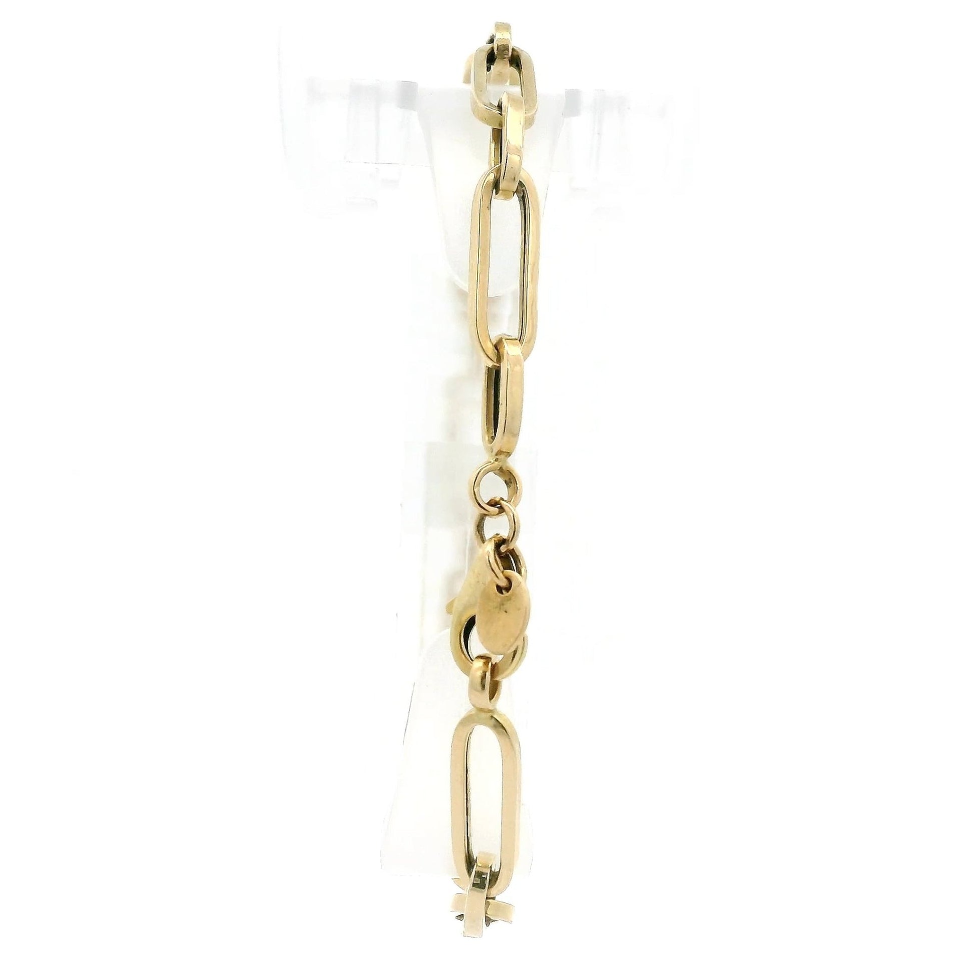 Hollow 14k Yellow Gold Paperclip Link Bracelet - Forever Rox