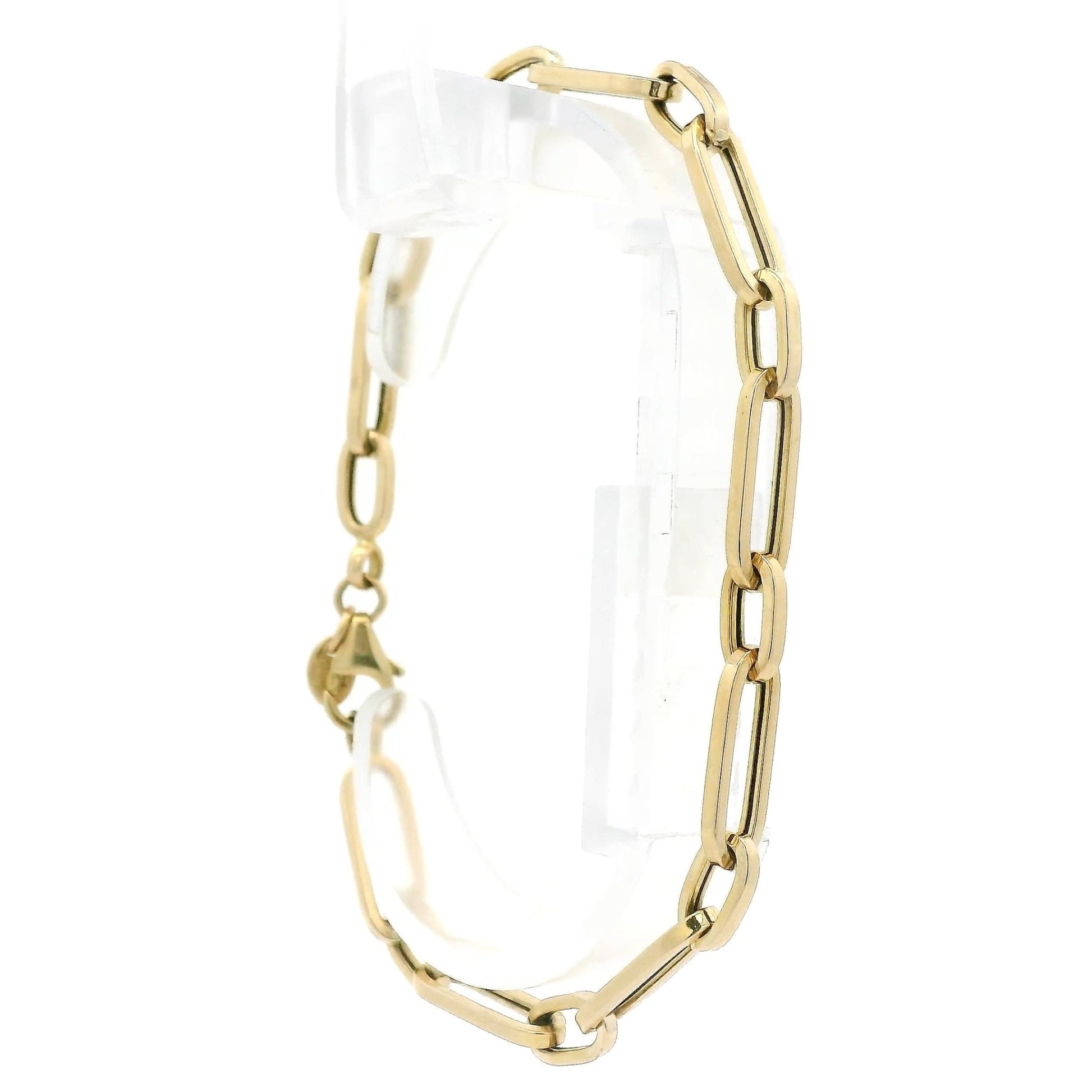 Hollow 14k Yellow Gold Paperclip Link Bracelet - Forever Rox