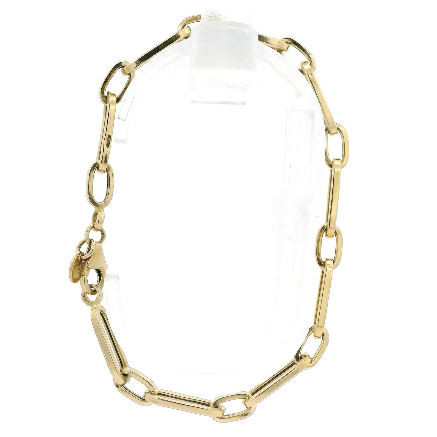 Hollow 14k Yellow Gold Paperclip Link Bracelet - Forever Rox